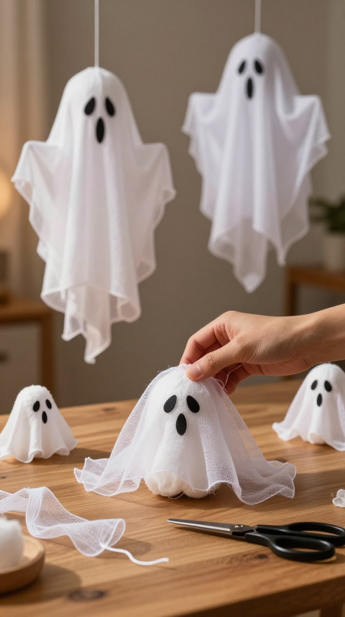 Create Hanging Ghost Decorations