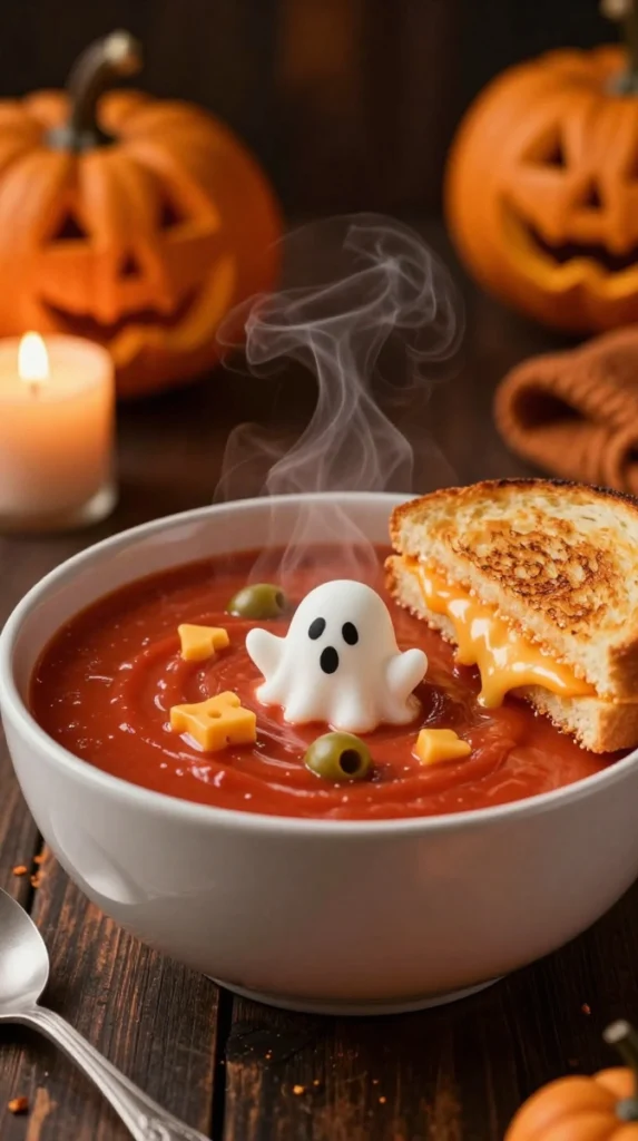 Creepy-Cute Tomato Soup and Grilled Cheese