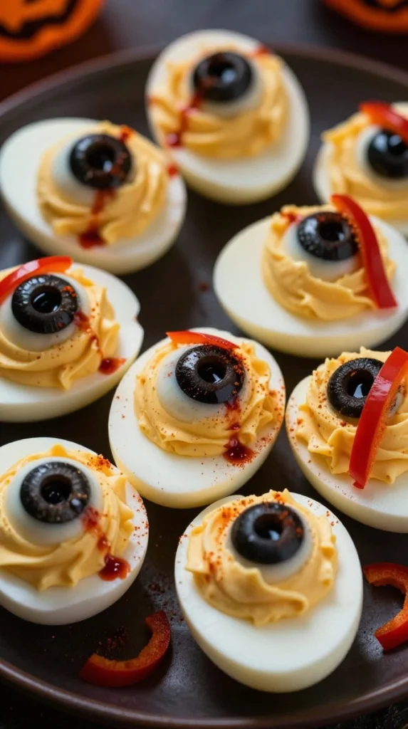 Creepy Deviled Egg Eyeballs 👁️