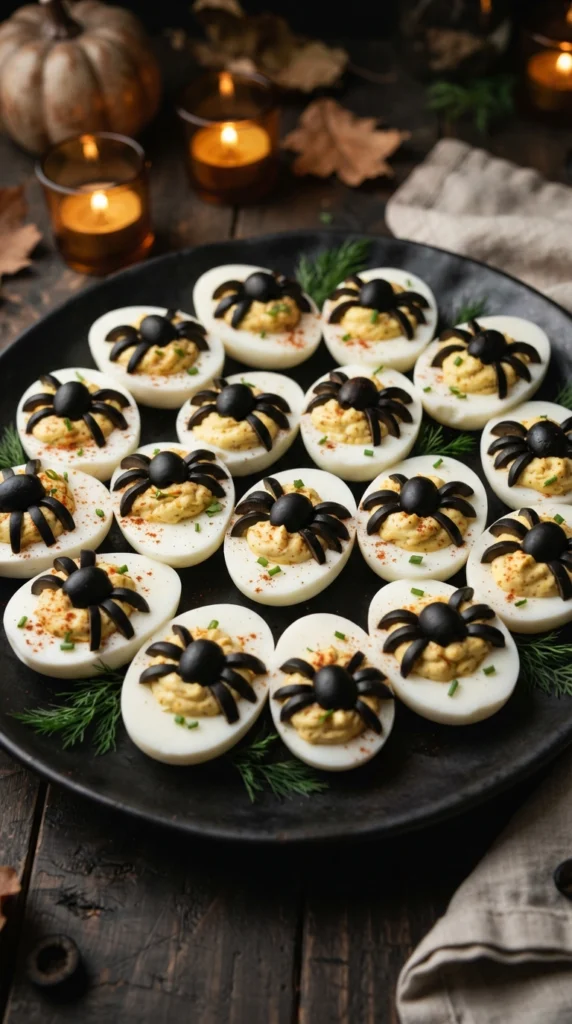 Creepy Halloween Deviled Eggs