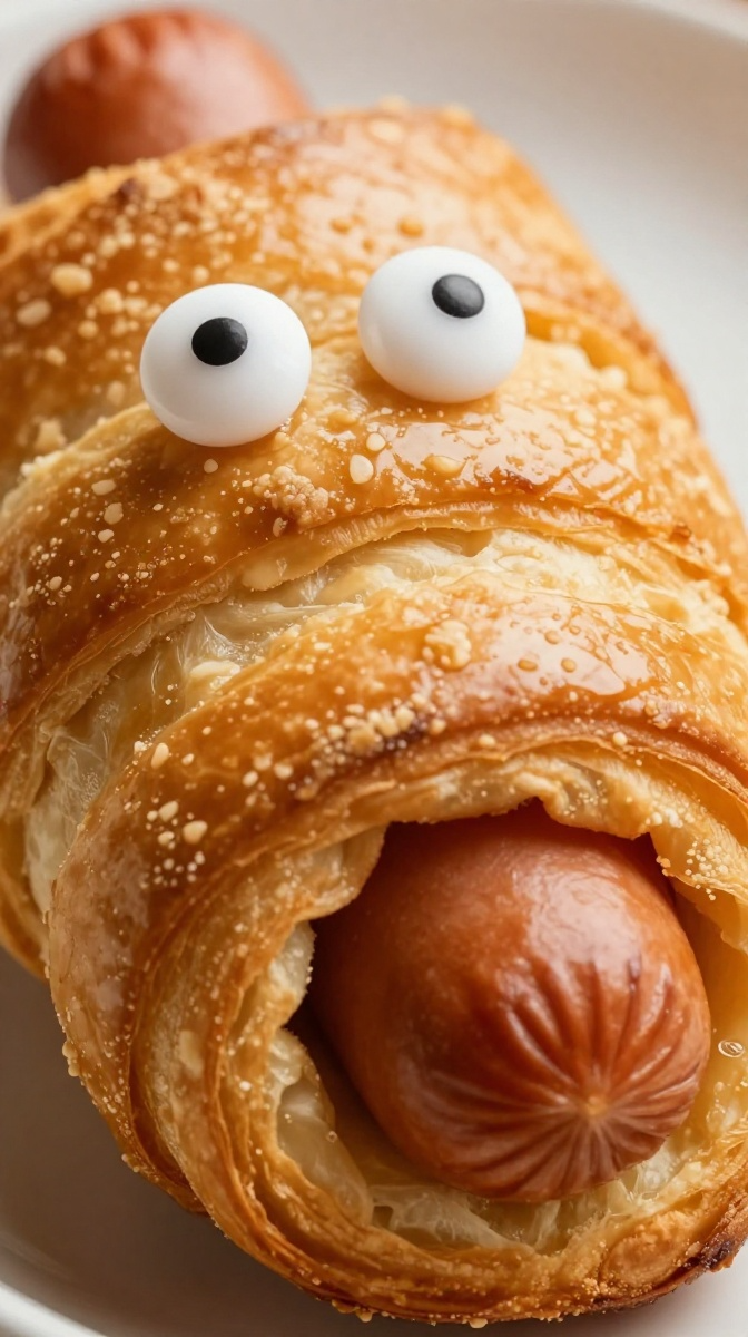 Crescent Roll Mummy Hot Dogs