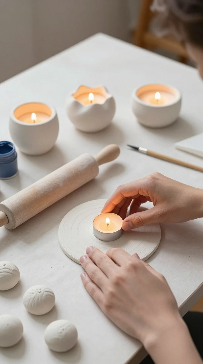 DIY Candle Holders from Clay
