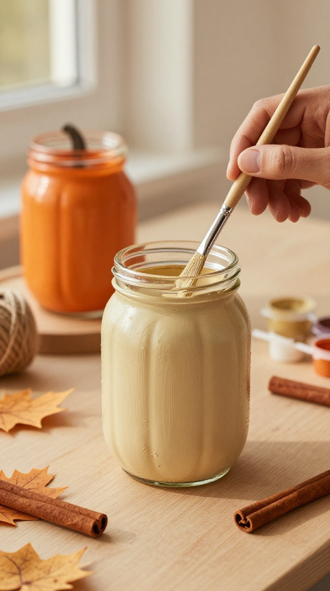 DIY Fall Pumpkin Jar Decoration