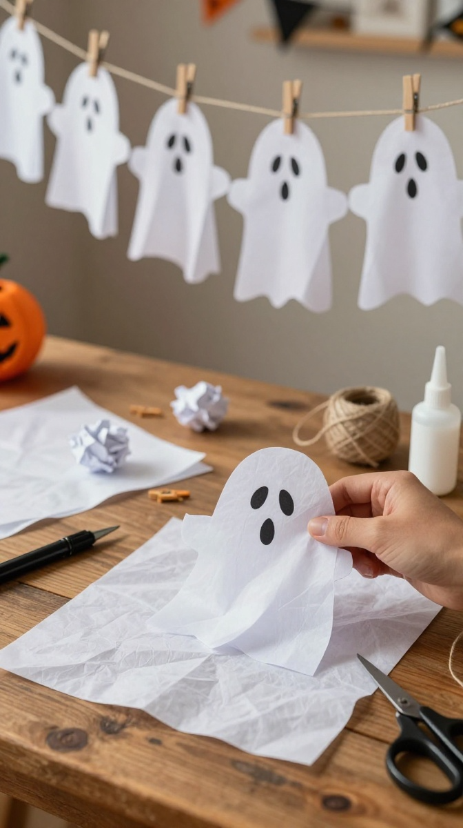 DIY Halloween Ghost Garland