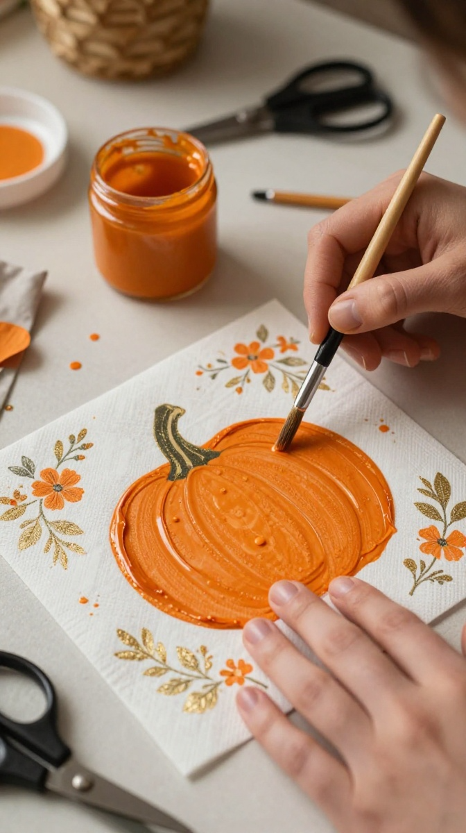 Decoupage Pumpkin The Fancy-Looking Shortcut