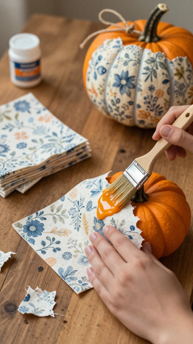 Decoupage Pumpkins