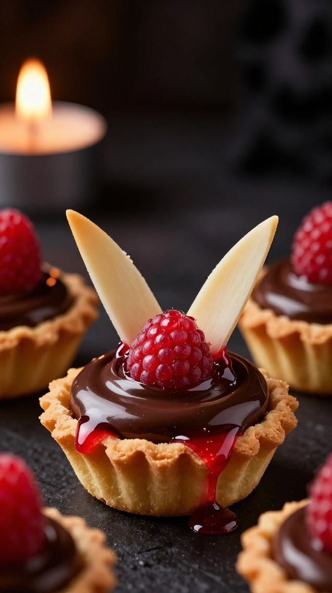Dracula’s Crimson Raspberry-Blood Tartlets