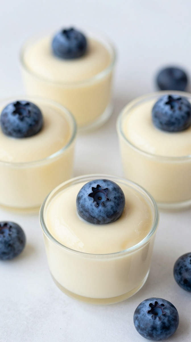 Eyeball Panacotta Cups with Blueberry Pupils