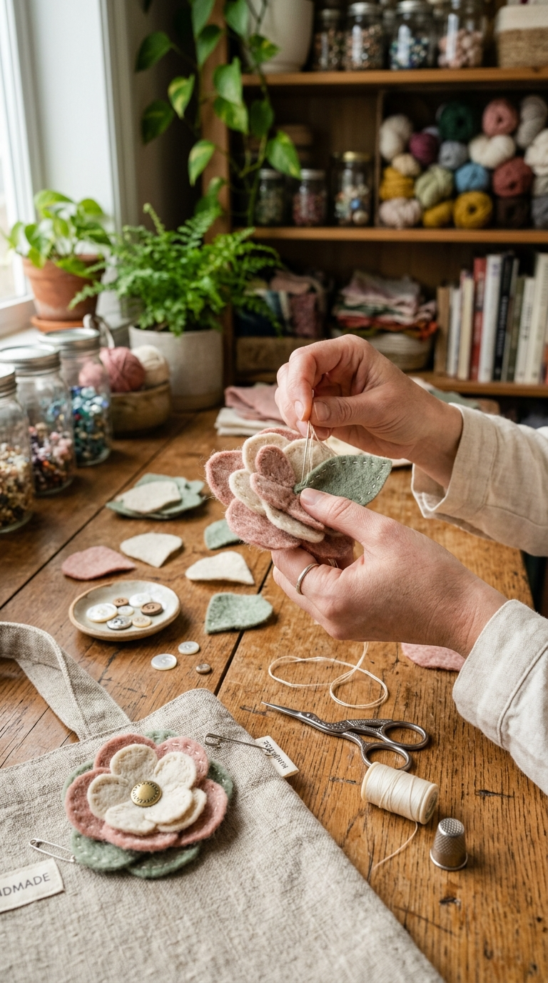 Felt Flowers You Can Sew or Glue