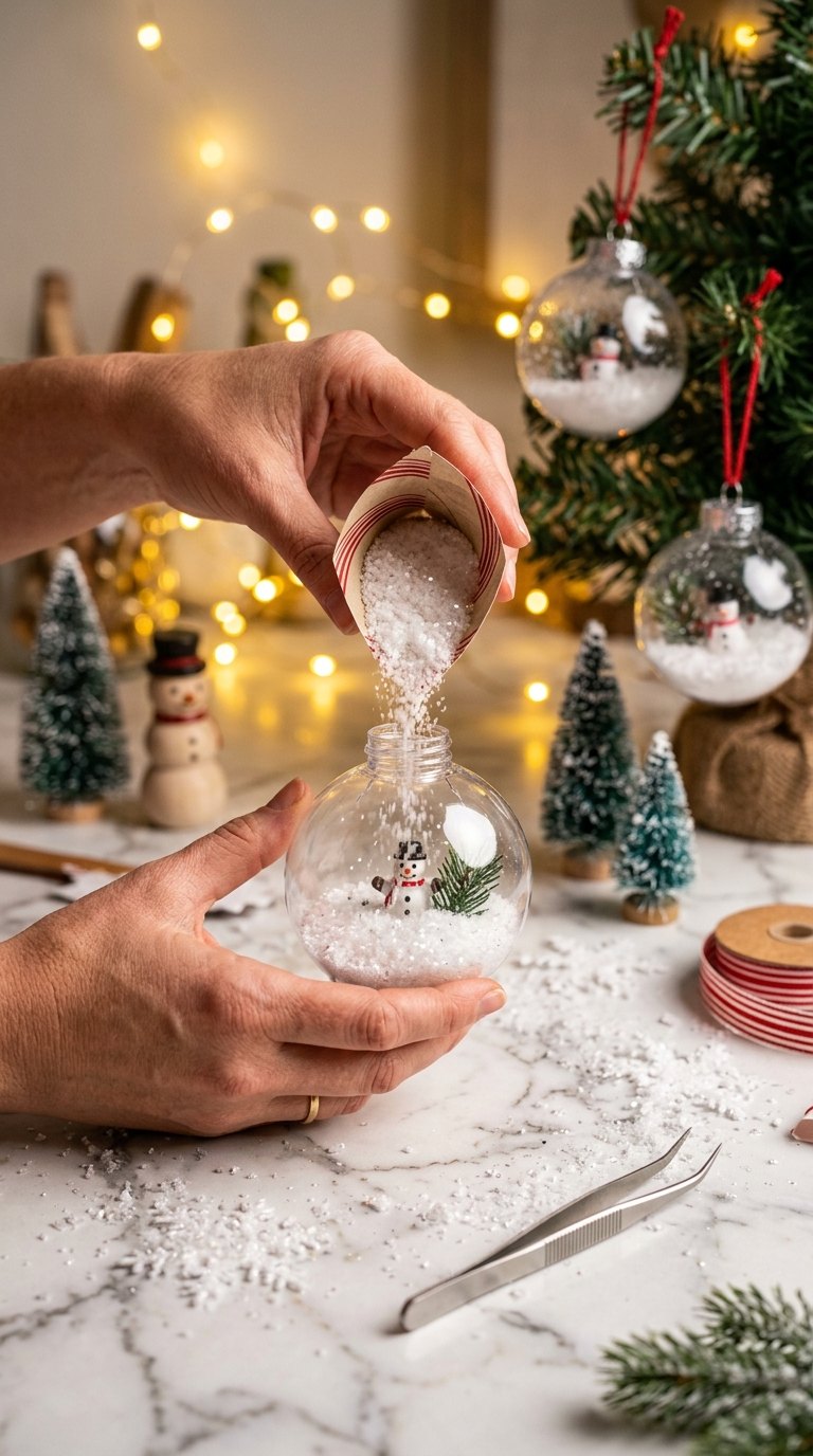 Fillable Ornament with Fake Snow