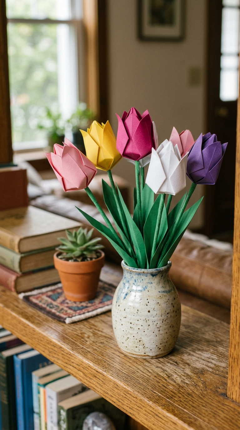 Folded Tulips from Cardstock