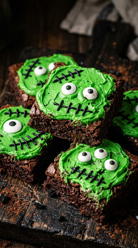 Frankenstein Mint Chocolate Squares