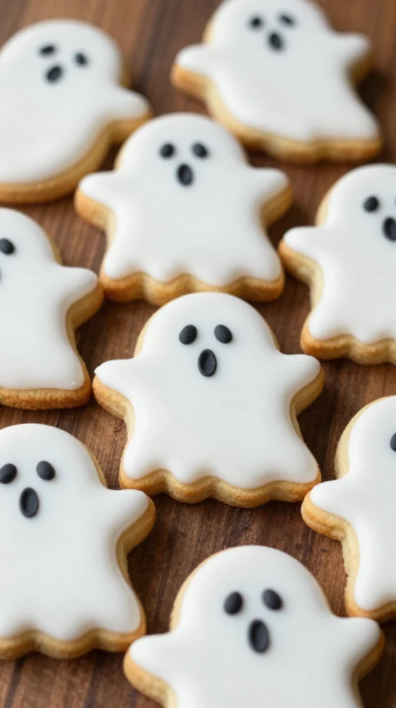 Ghost-Shaped Vanilla Sugar Cookies