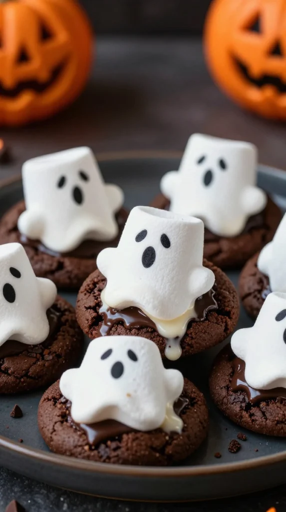 Ghost S’mores Fudge Cookies