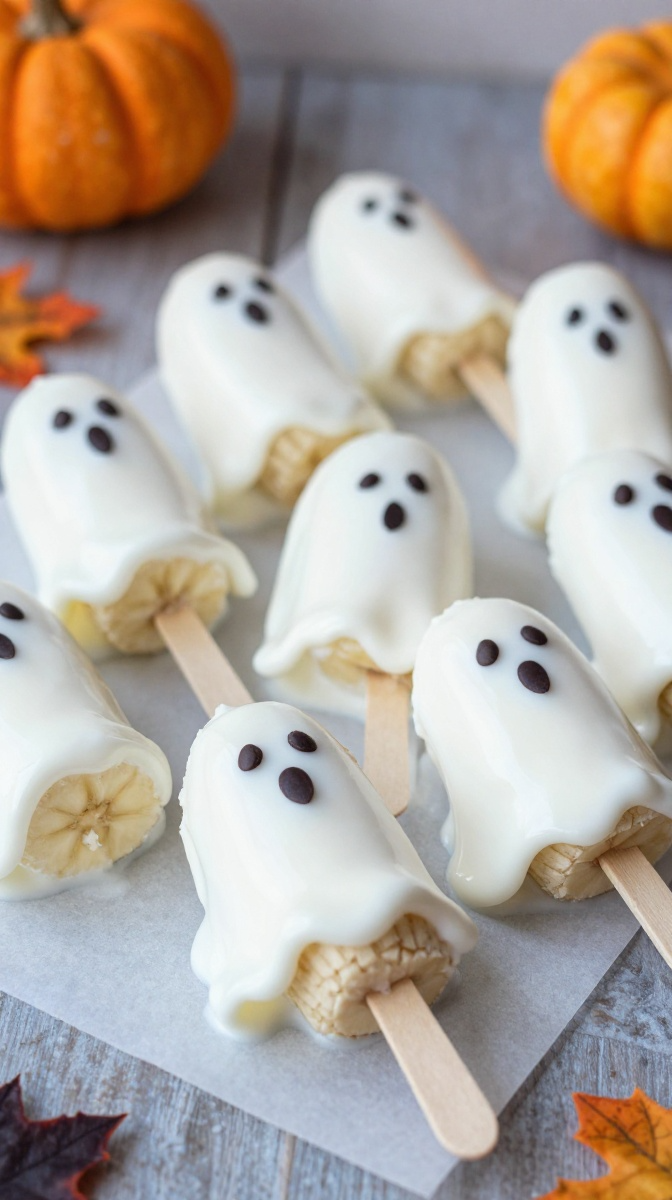 Ghostly Banana Pops