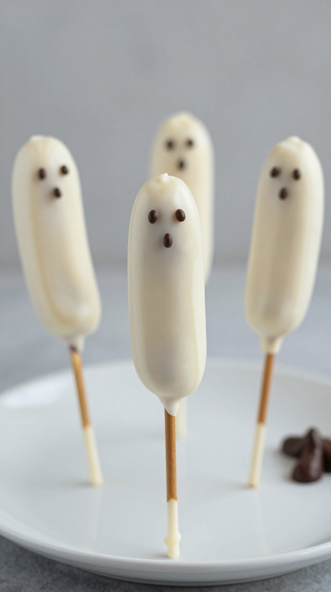 Ghostly Chocolate-Covered Banana Pops