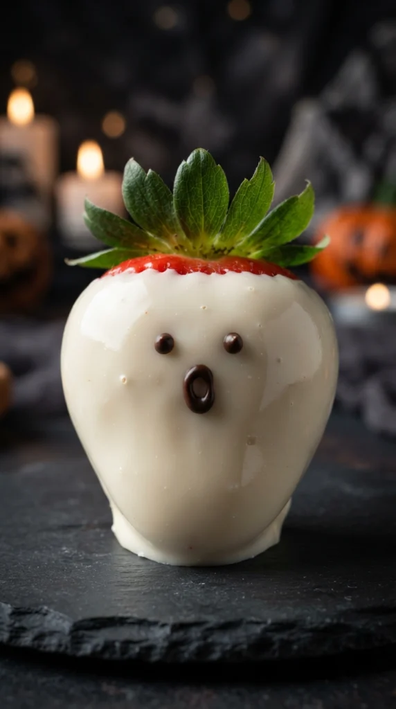 Ghostly Chocolate-Covered Strawberr