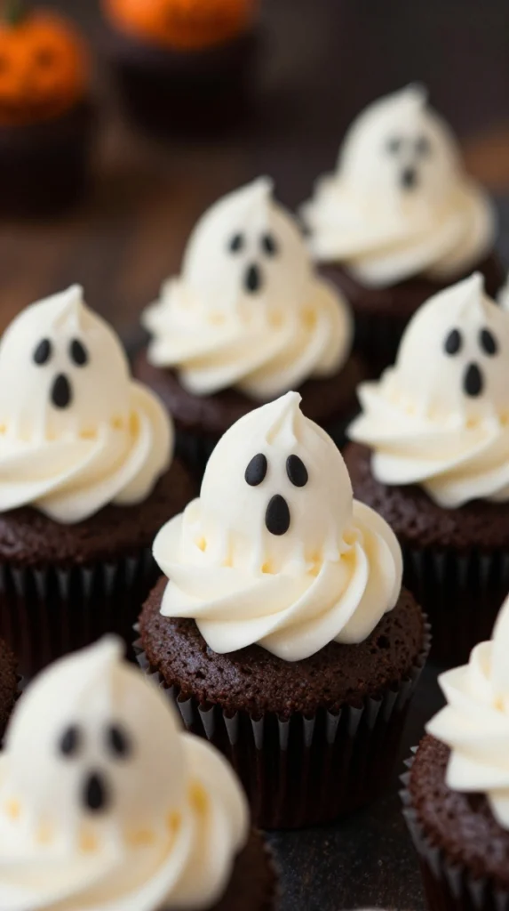 Ghostly Chocolate Cupcakes