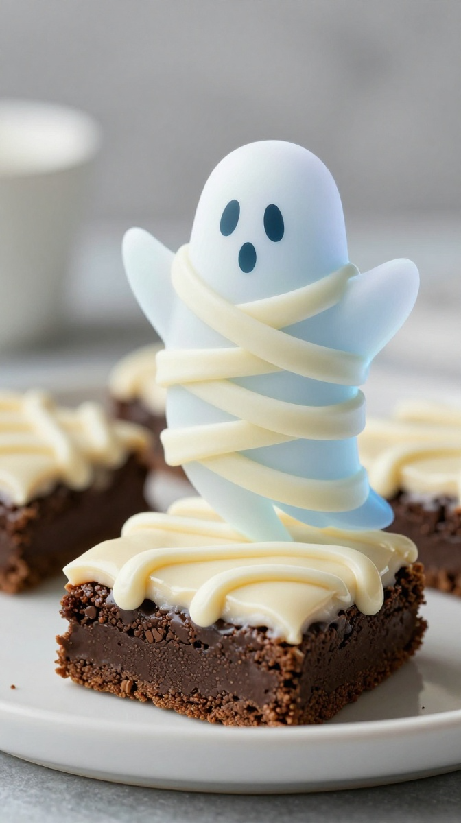 Ghostly Mummy Brownie Bars