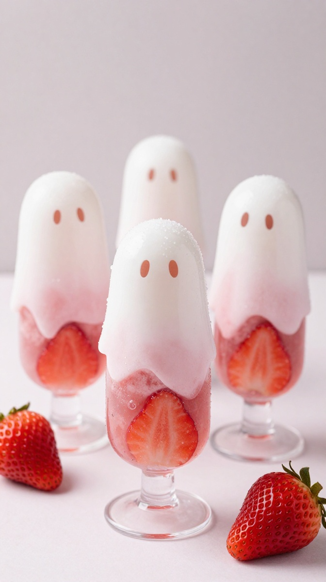 Ghostly Strawberry Pops