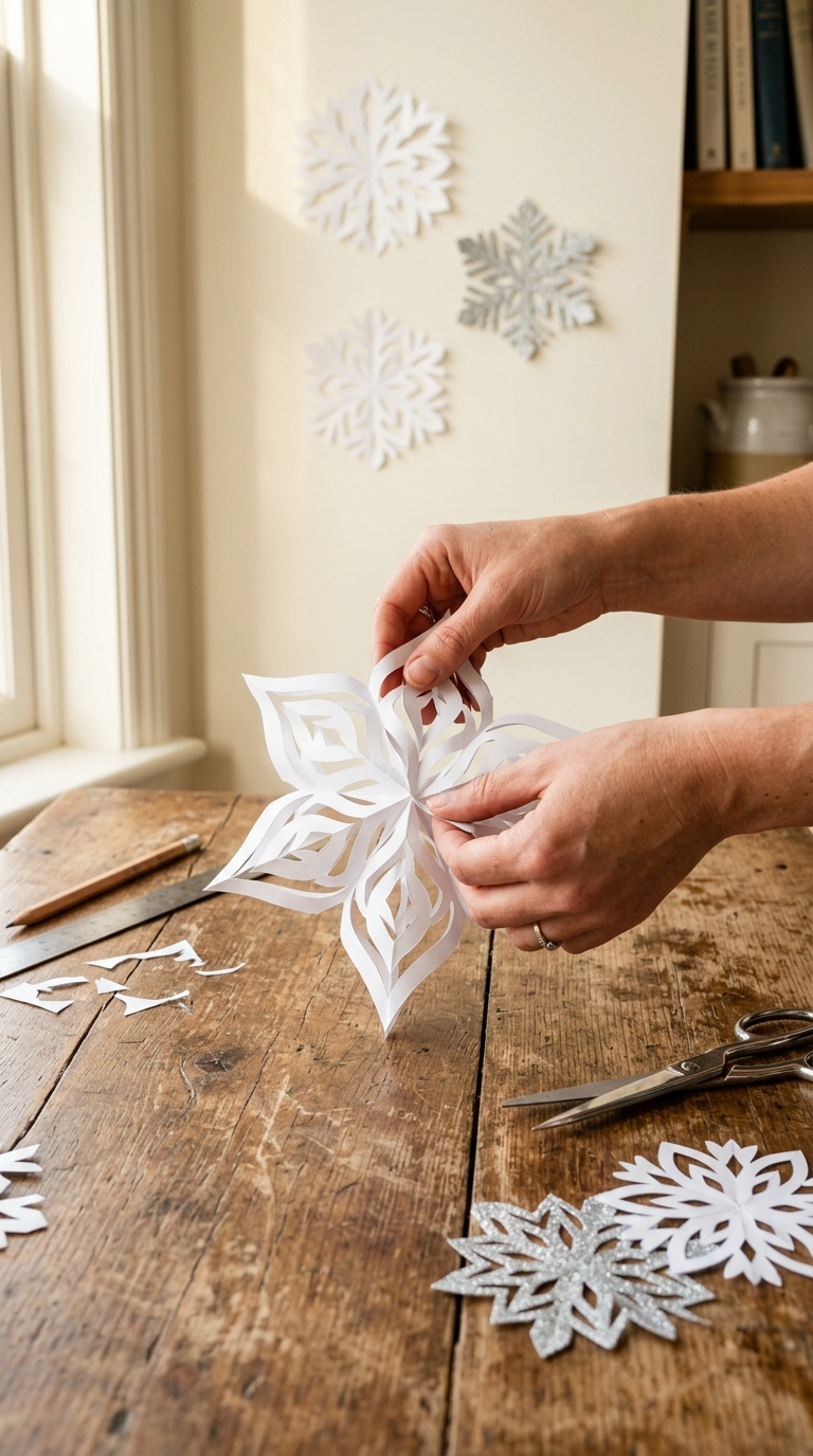 Giant Paper Snowflake Wall Cluster