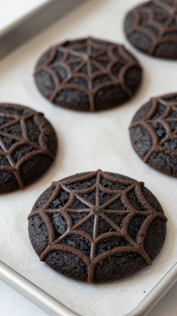 Gooey Black Cocoa Spiderweb Crinkle Cookies