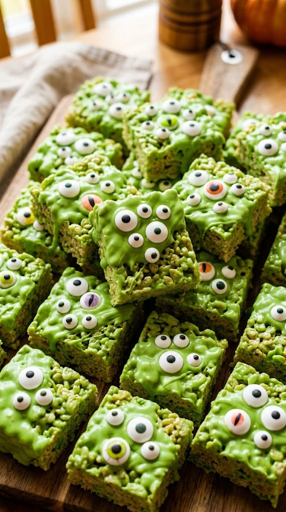 Gooey Goo-Goo Monster Eye Krispie Treats