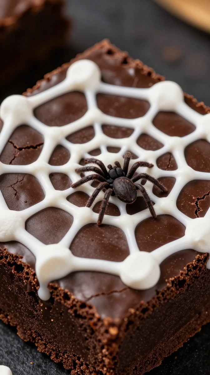 Gooey Marshmallow Web Fudge Squares