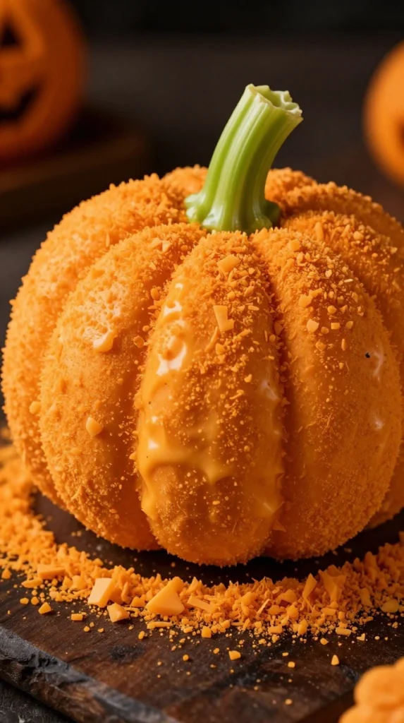 Halloween Cheese Ball Pumpkin