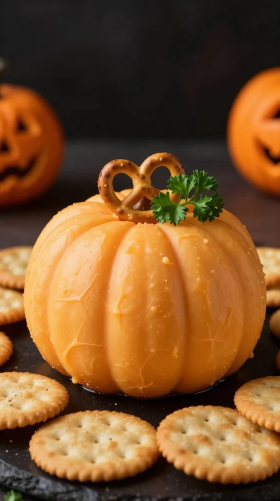 Halloween Cheese Ball Pumpkin