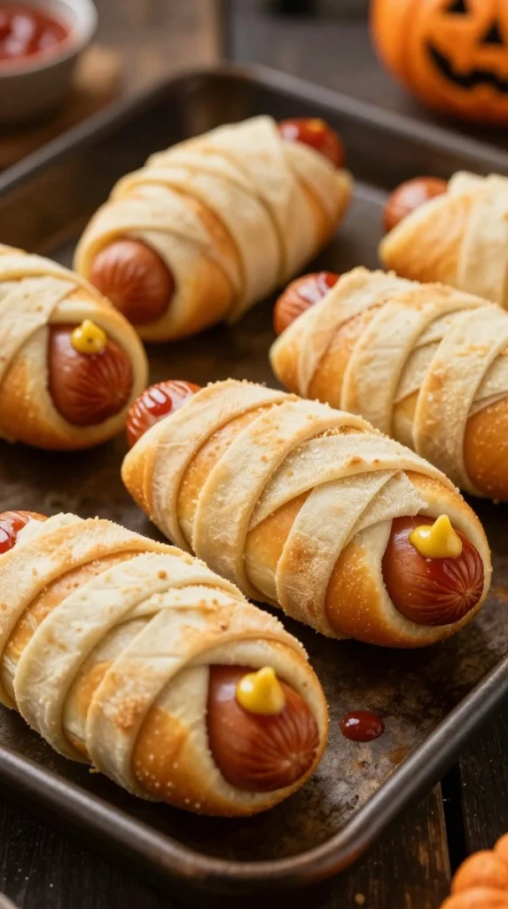 Halloween Hot Dog Mummies
