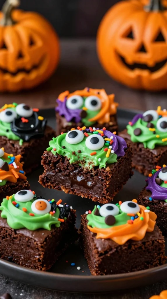 Halloween Monster Brownie Bites