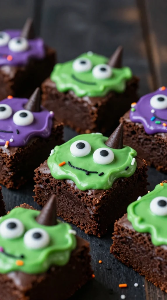 Halloween Monster Brownie Bites
