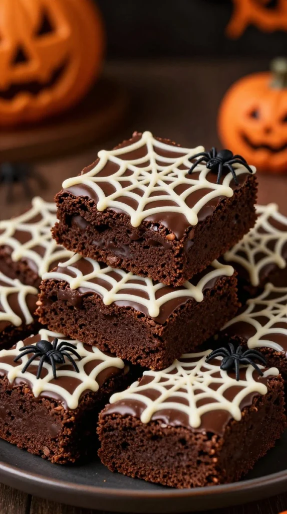 Halloween Spider Web Brownies