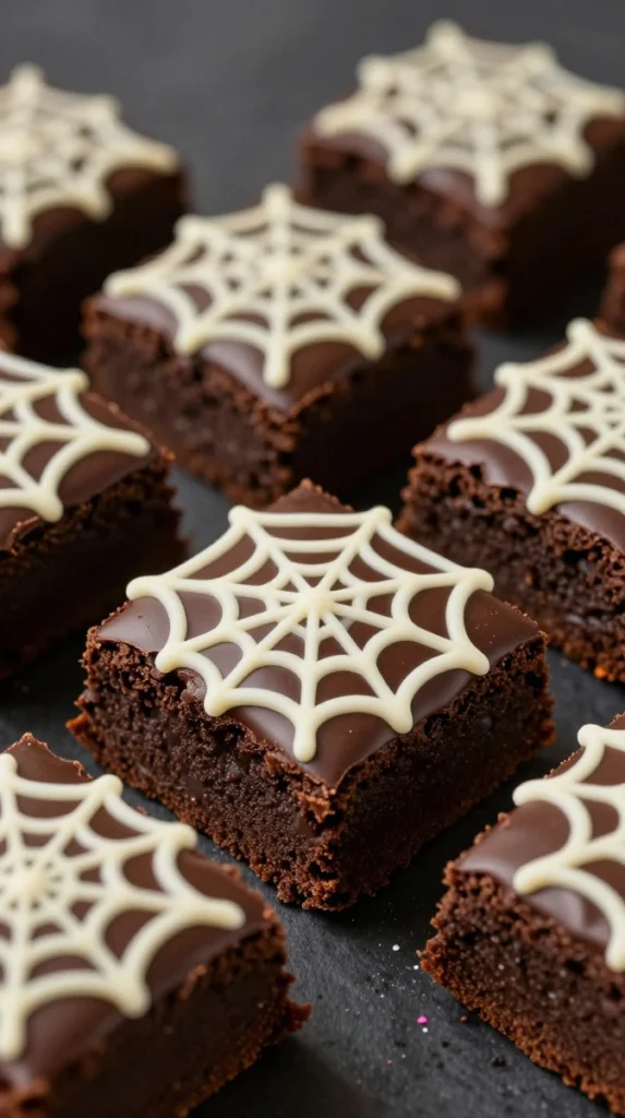 Halloween Spiderweb Brownies