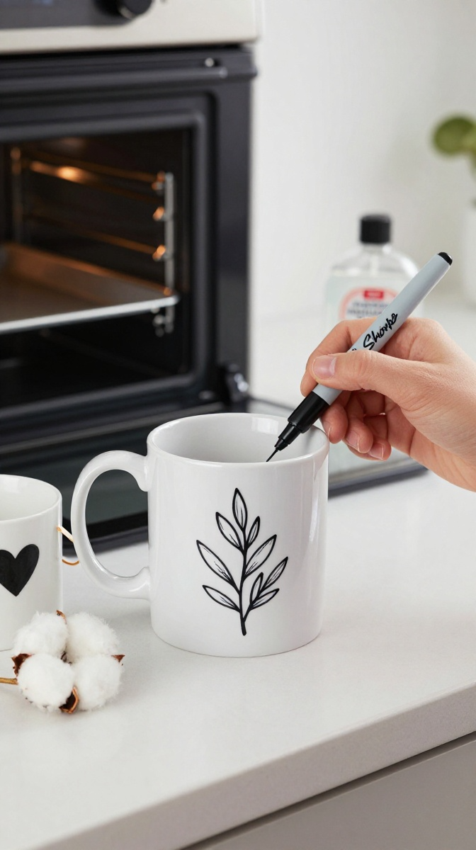 Hand-Painted Mug With a Sharpie