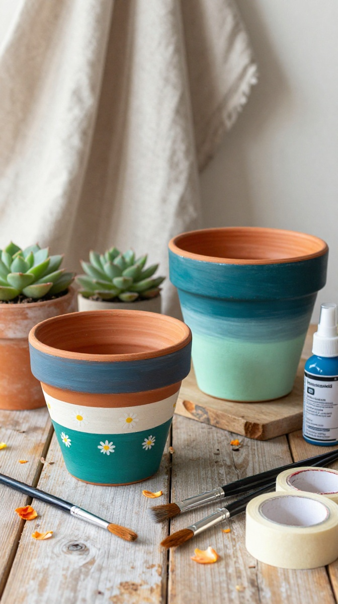 Hand-Painted Terracotta Planters