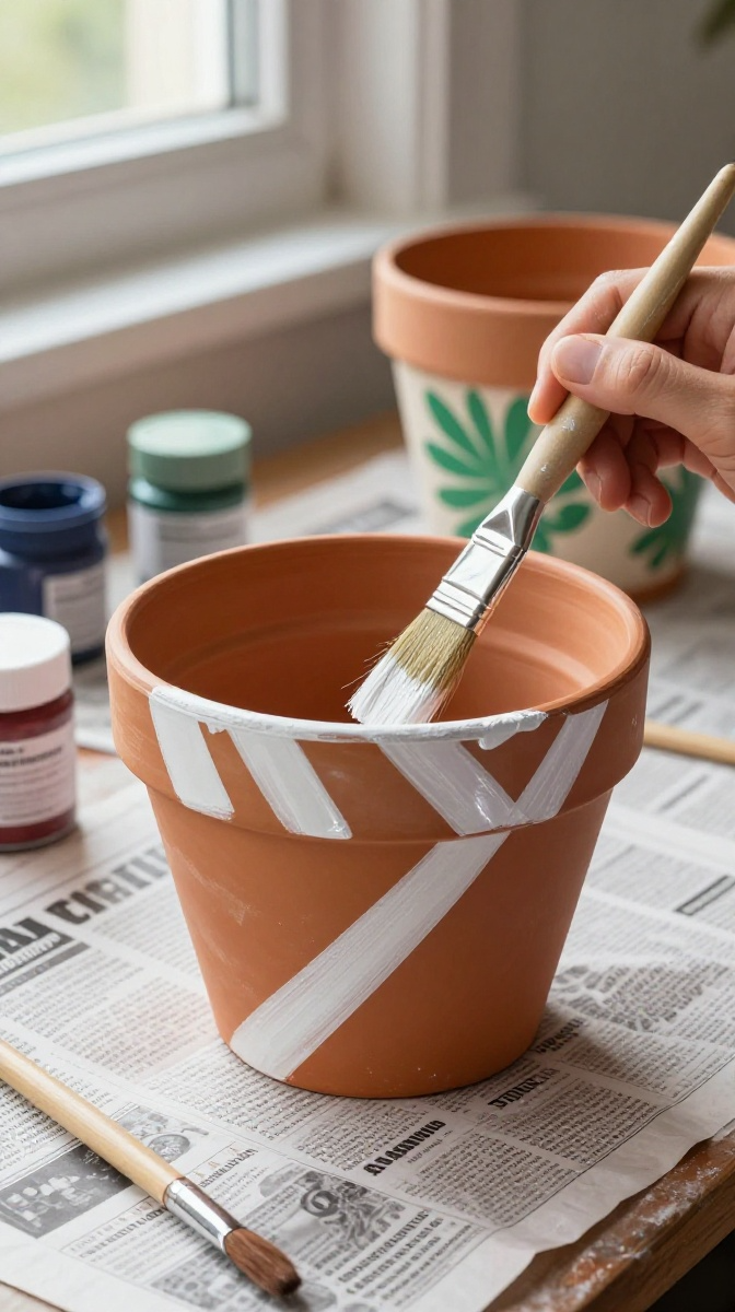 Hand-Painted Terracotta Pots