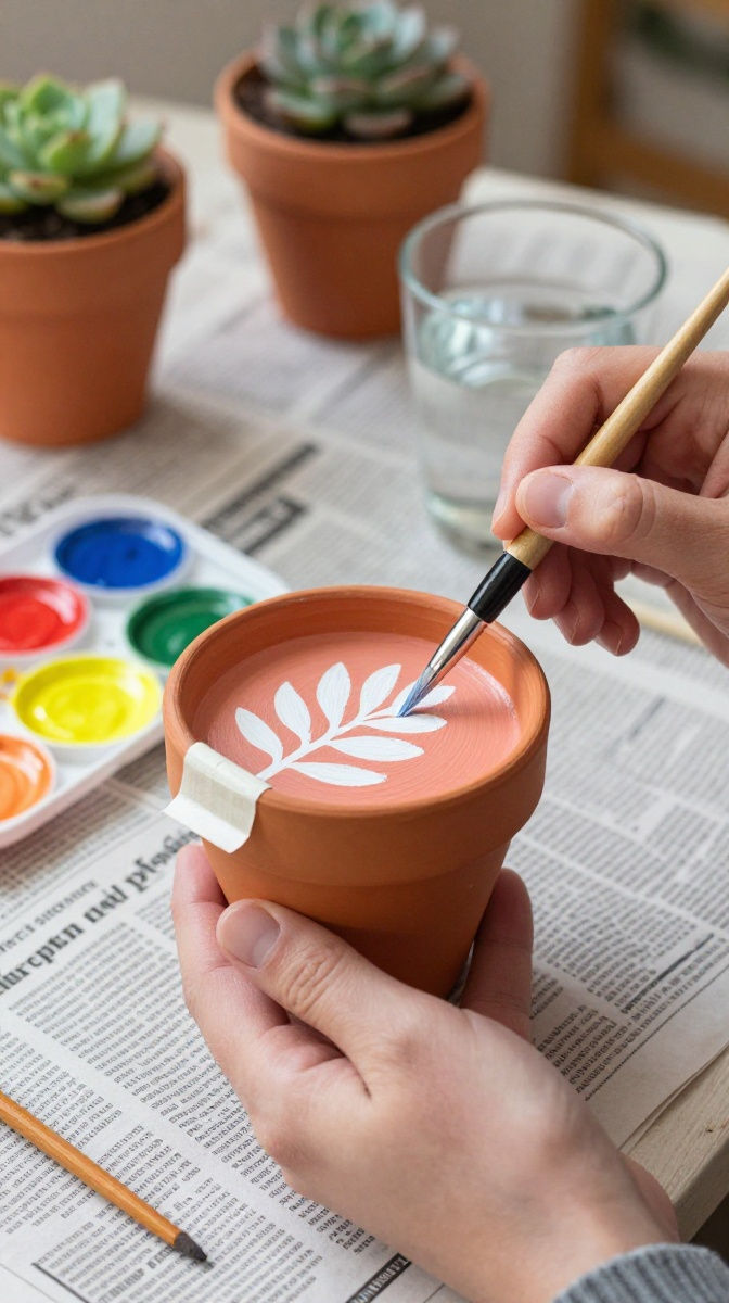 Hand-Painted Terracotta Pots