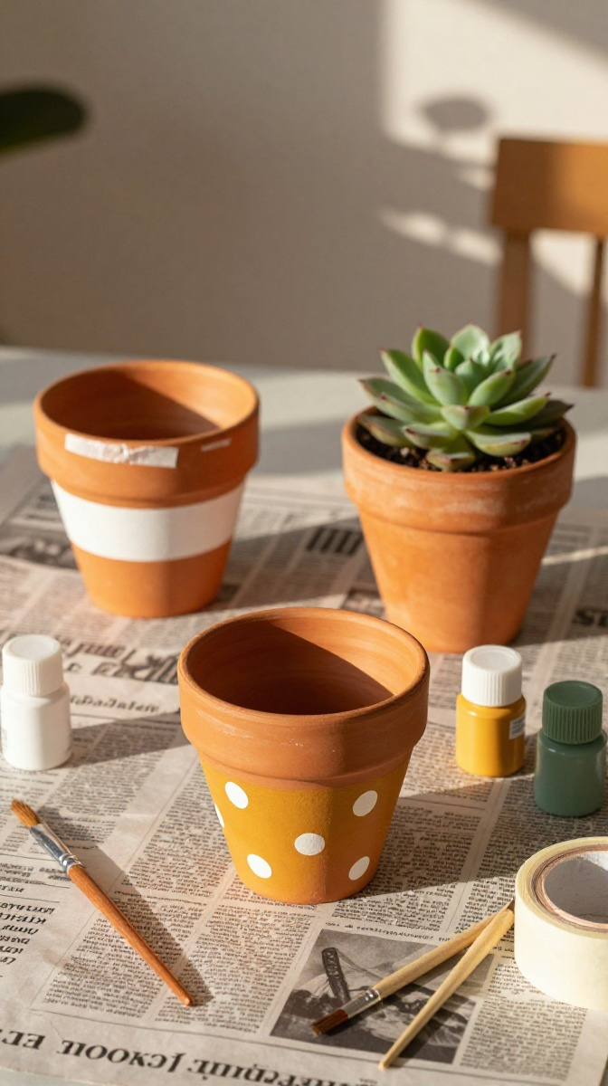Hand-Painted Terracotta Pots