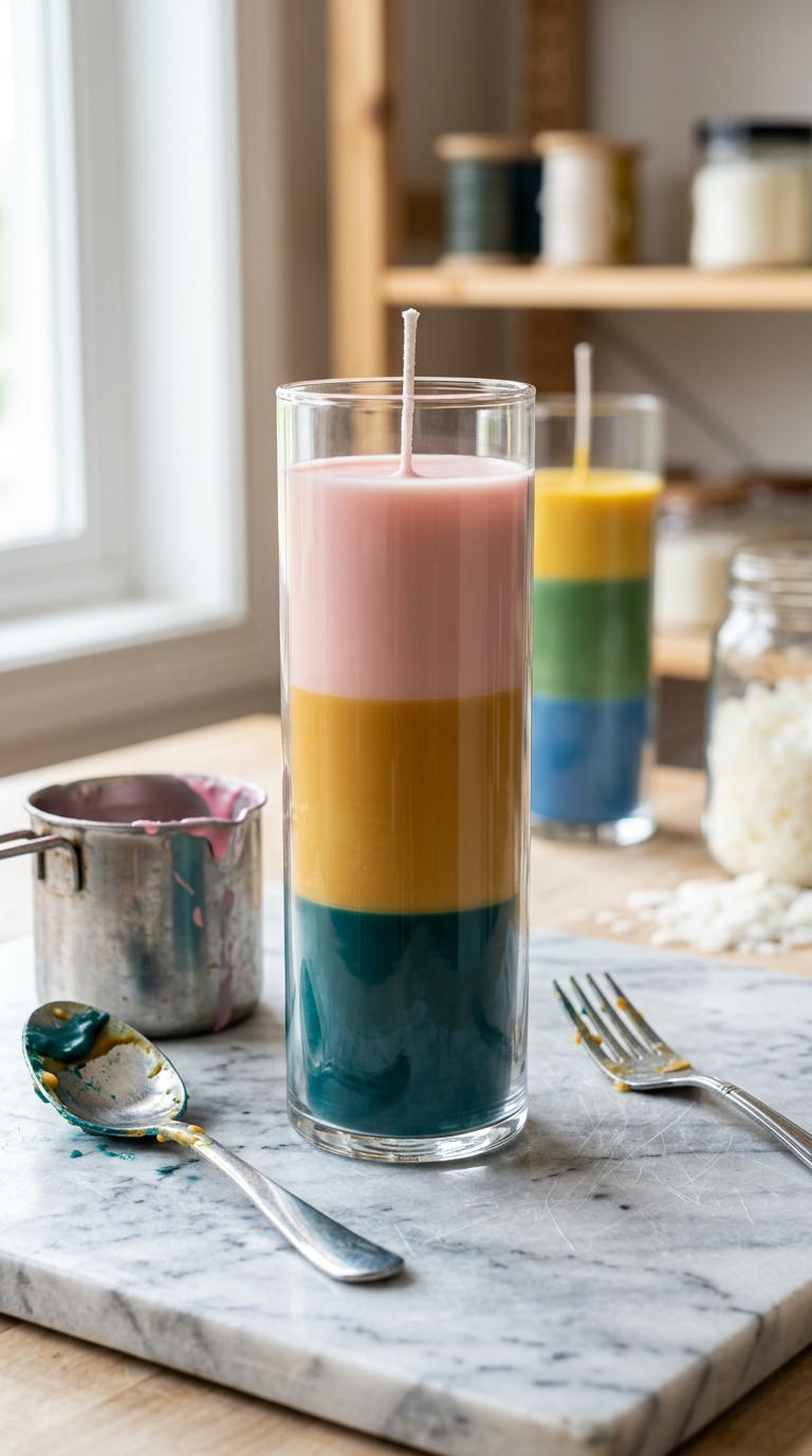 Layered Color Block Candles