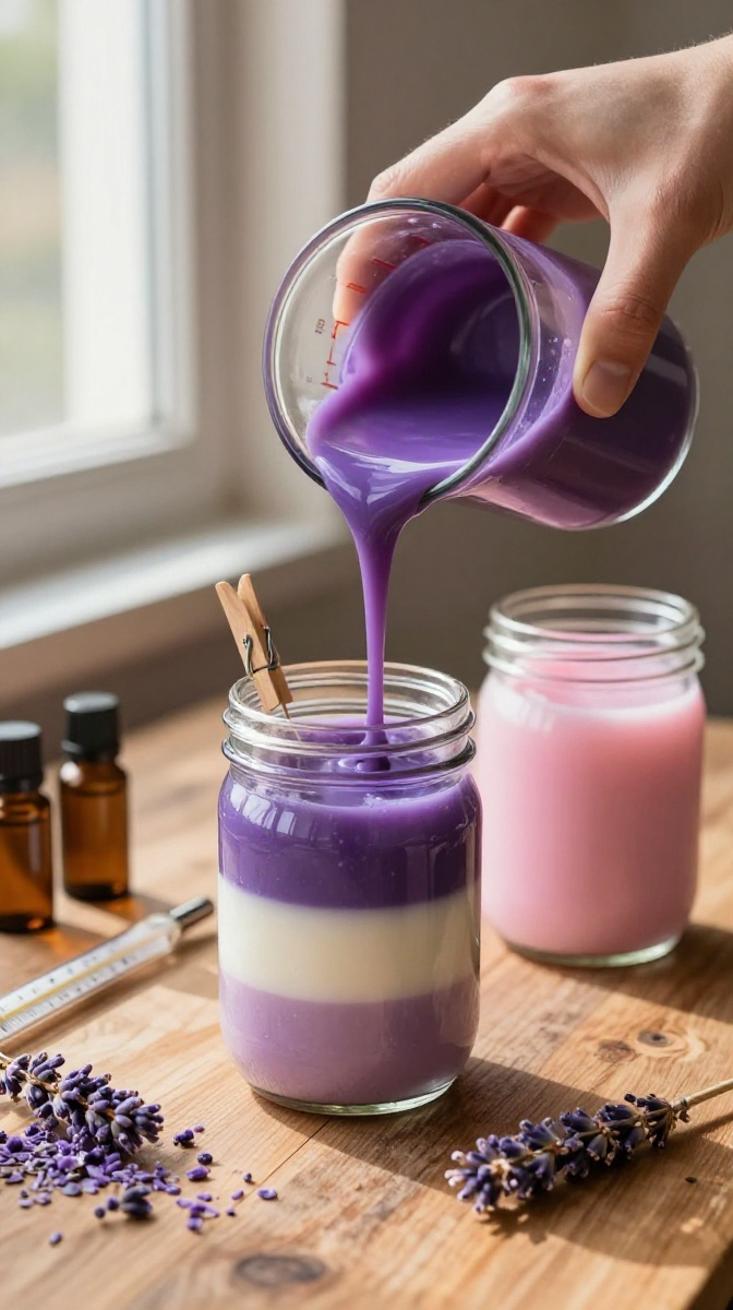 Layered Mason Jar Candles
