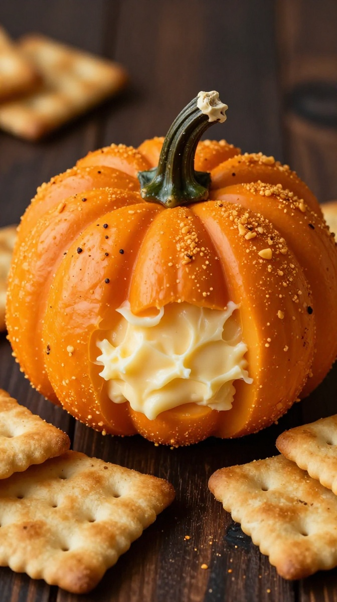 Loaded Pumpkin-Shaped Cheese Ball