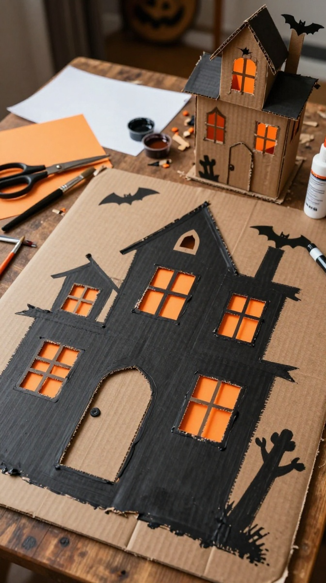 Make a Haunted Cardboard Window Scene