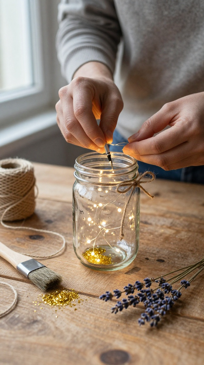 Mason Jar Fairy Light Lantern