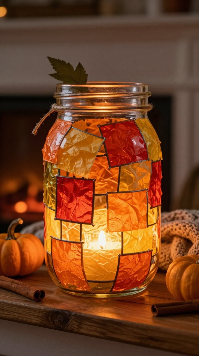 Mason Jar Fall Lantern