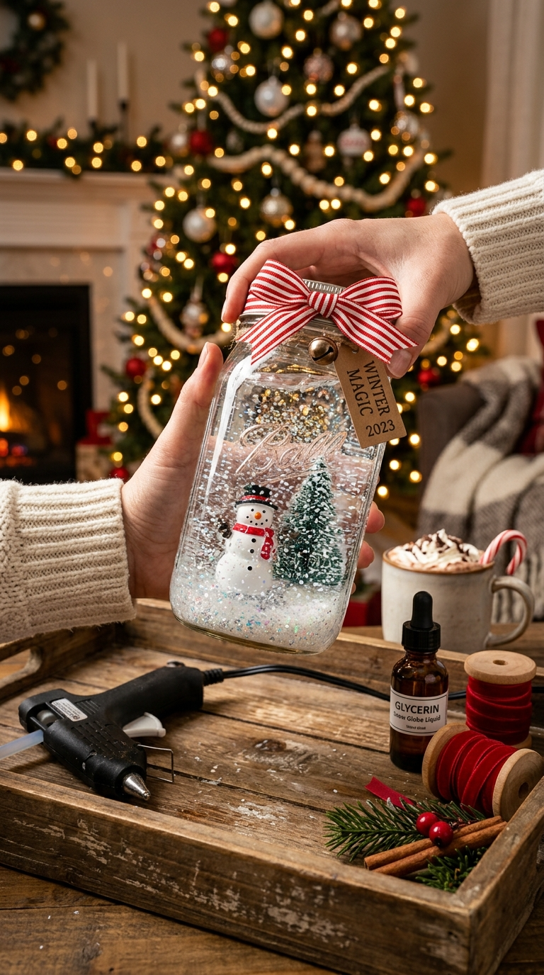 Mason Jar Snow Globe