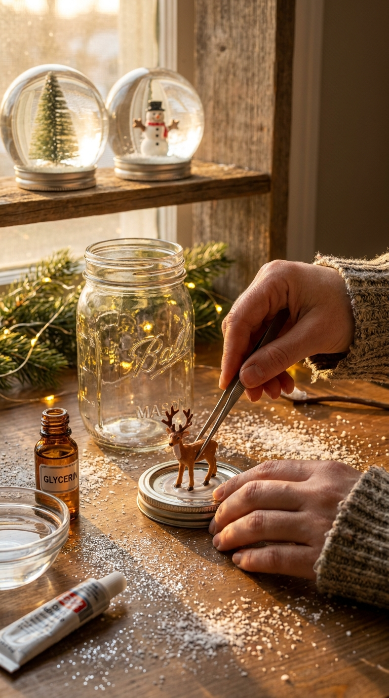 Mason Jar Snow Globe