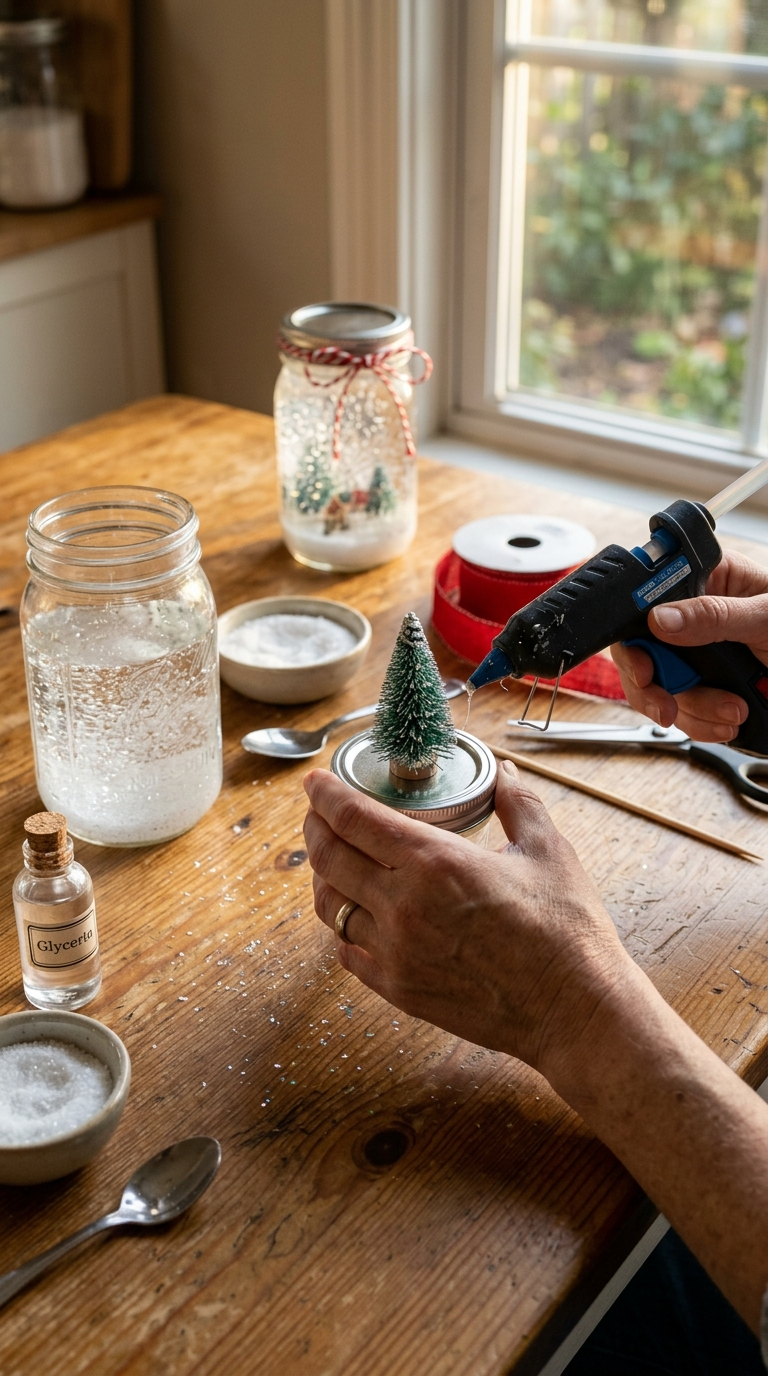 Mason Jar Snow Globes That Look Store-Bought