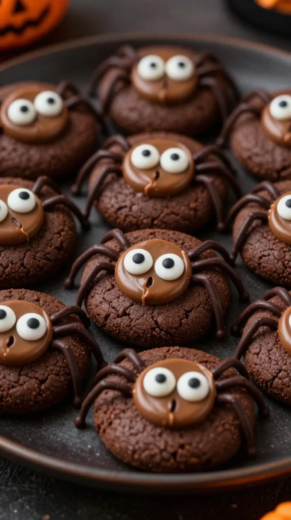 Mini Halloween Spider Cookies 🕷️